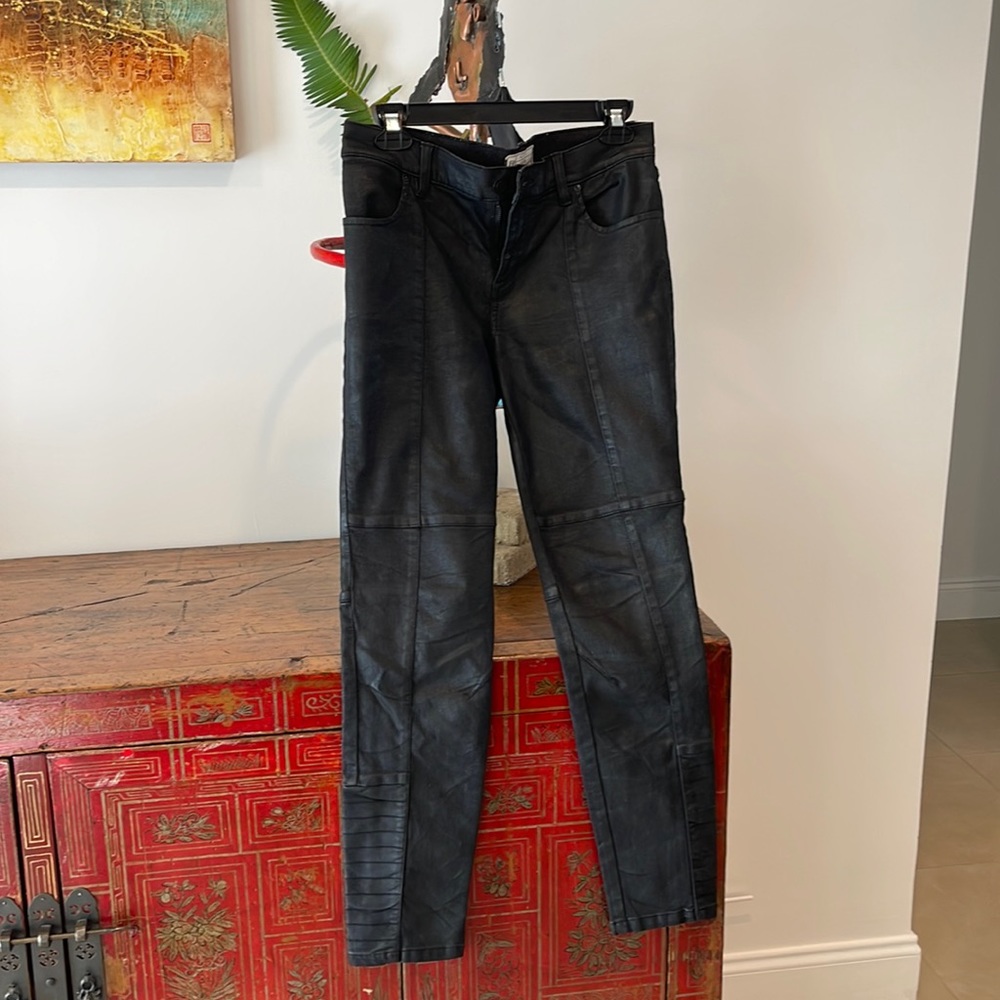 Free People black wax MOTO jeans 29